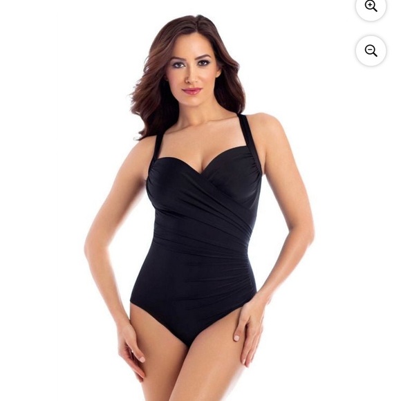 Miraclesuit BLACK Must Haves Solid Sanibel Underwire One-Piece Swimsuit US 14 - Picture 1 of 13